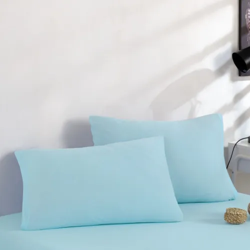 Трикотажный набор К Set of Premium Line "Blue Turquoise" (простынь на резинке - высота 25 см + наволочка 1 шт. 50*70)