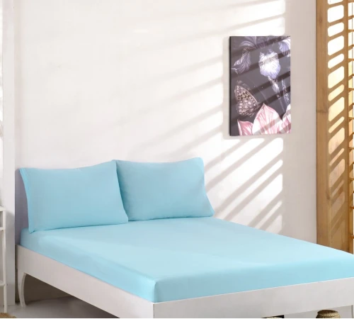 Трикотажный набор К Set of Premium Line "Blue Turquoise" (простынь на резинке - высота 25 см + наволочка 1 шт. 50*70) - 2