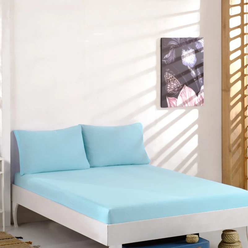 Трикотажный набор К Set of Premium Line "Blue Turquoise" (простынь на резинке - высота 25 см + наволочка 1 шт. 50*70) - 1