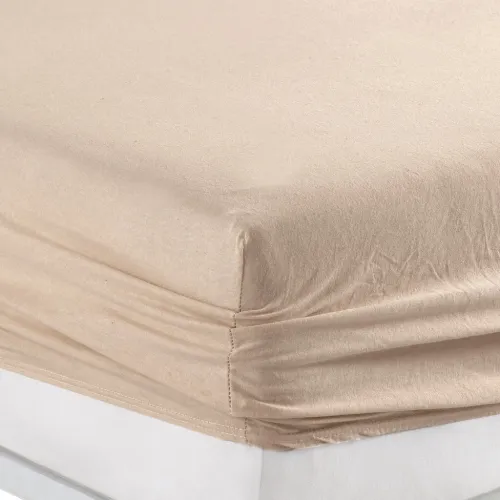 Трикотажный набор К Set of Premium Line "Pale Brown" (простынь на резинке - высота 25 см + наволочка 1 шт. 50*70) - 3