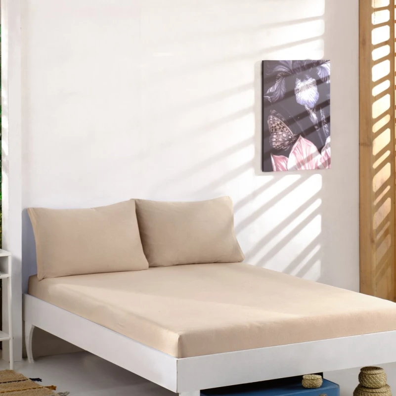 Трикотажний набір К Set of Premium Line "Pale Brown" (простирадло на гумці - висота 25 см + наволочка 1 шт. 50*70) - 1