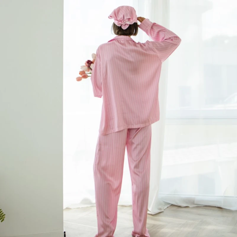 Пижама женская шелк Армани + платок "Shawl Pink" - 2