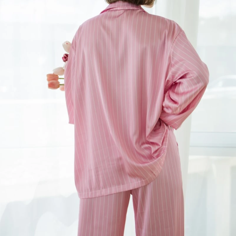 Пижама женская шелк Армани + платок "Shawl Pink" - 3