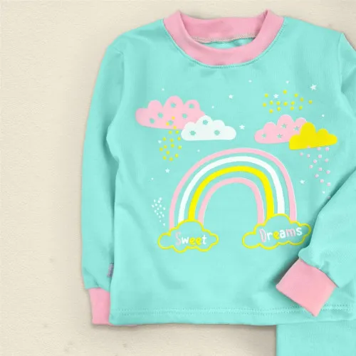  Пижама детская теплая для девушек "Shooting Star" rainbow - 2