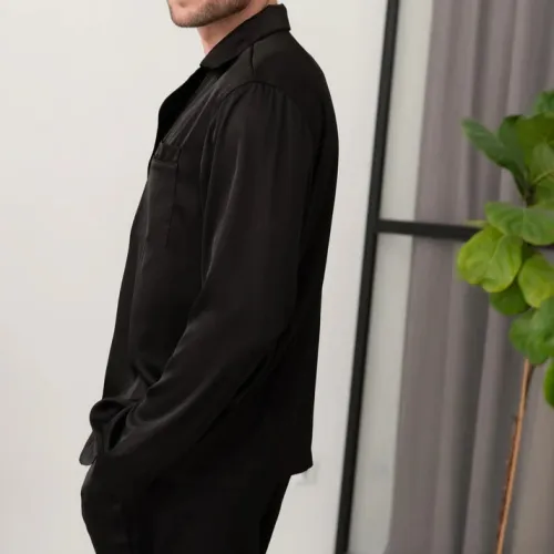 Піжама чоловіча Шовк С "Silk men's" black - 4