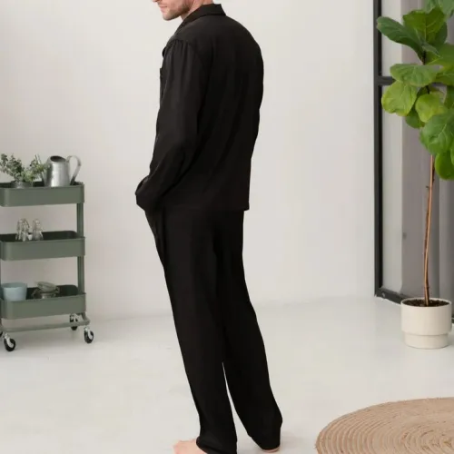 Піжама чоловіча Шовк С "Silk men's" black - 3