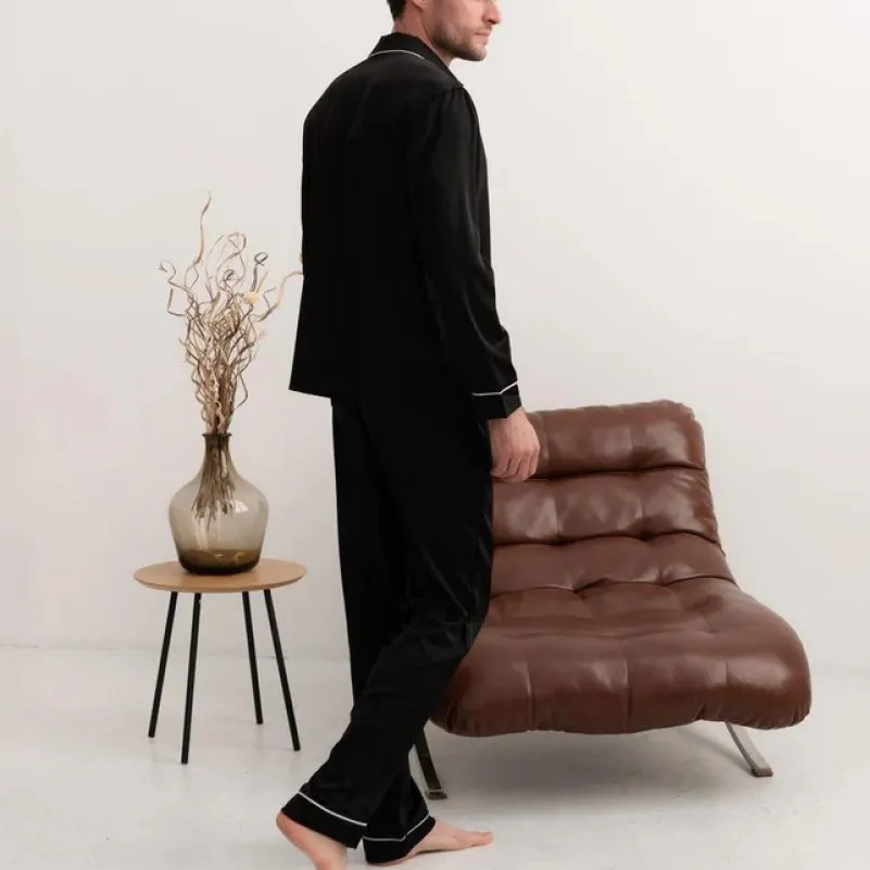 Піжама чоловіча Шовк С "Silk men's" black - 5
