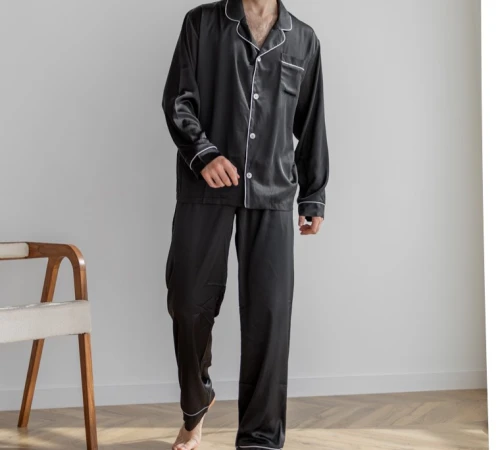  Пижама мужская "Silk set" black