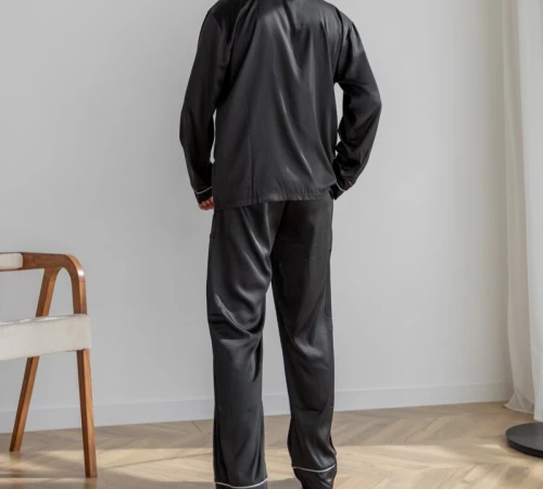  Пижама мужская "Silk set" black - 2