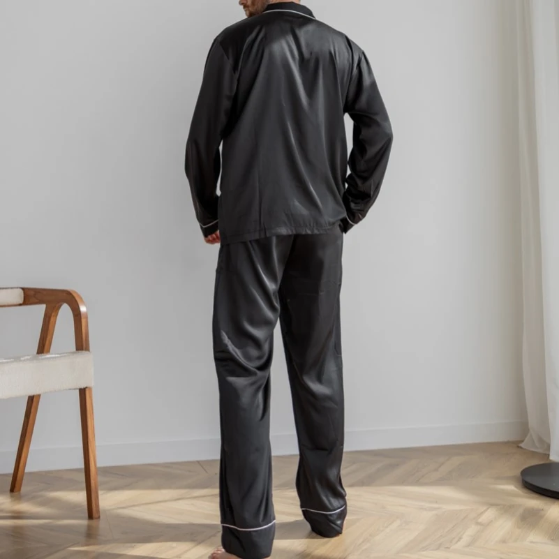  Пижама мужская "Silk set" black - 1