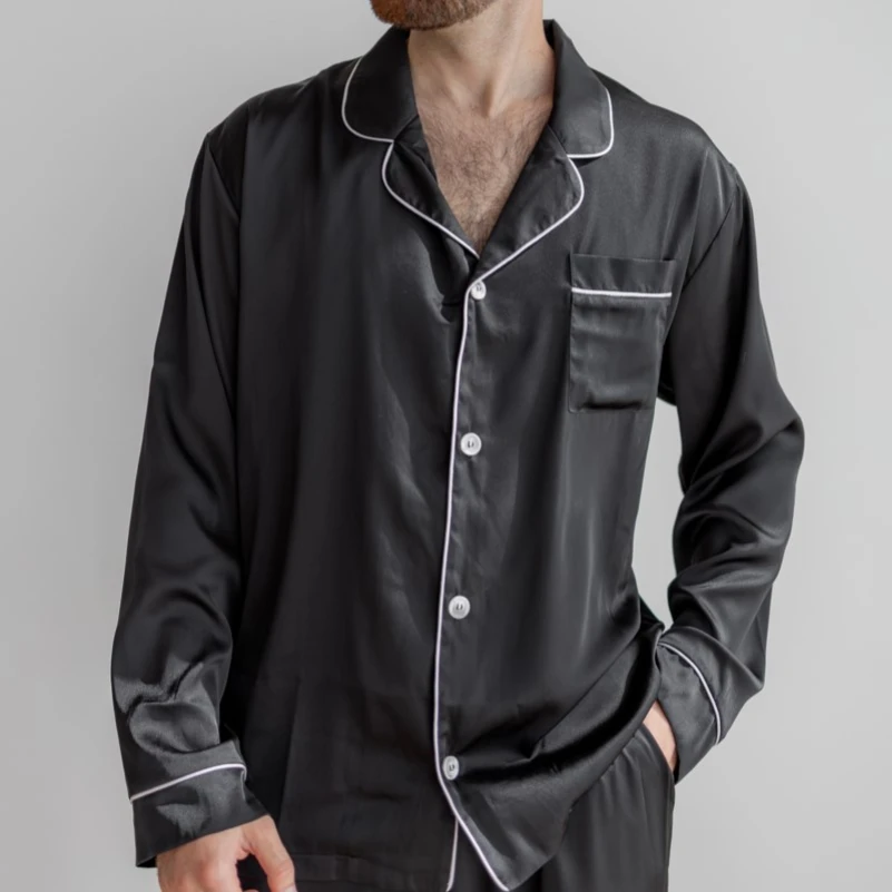  Пижама мужская "Silk set" black - 2