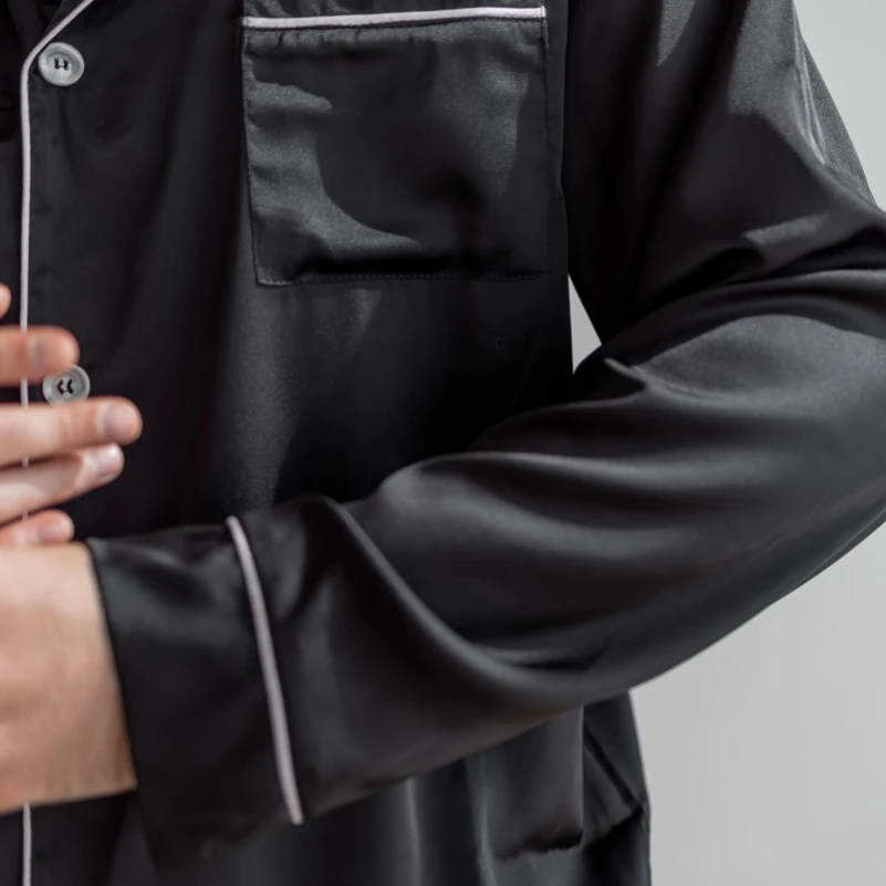  Пижама мужская "Silk set" black - 3