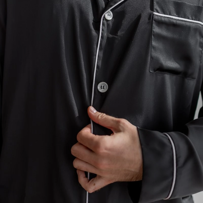  Пижама мужская "Silk set" black - 4