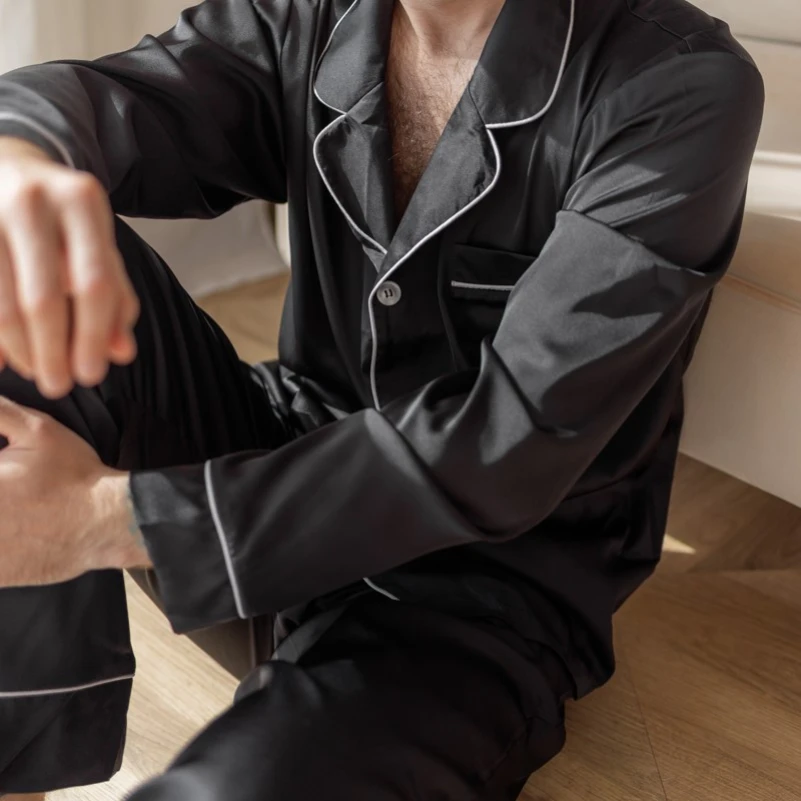  Пижама мужская "Silk set" black - 5