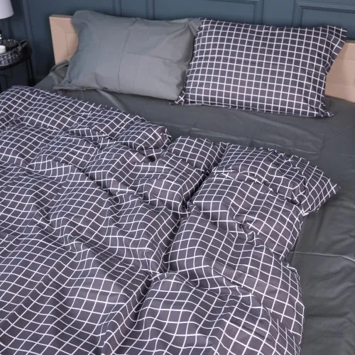 Підковдра Сатин 22-1372 Silver Checkered