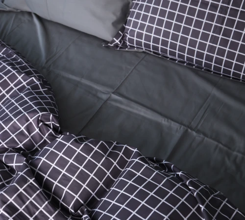 Простынь Сатин 22-1372 Silver Checkered - 2