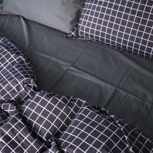 Простирадло Сатин 22-1372 Silver Checkered - 2