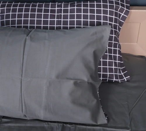 Наволочка Сатин 22-1372 Silver Checkered