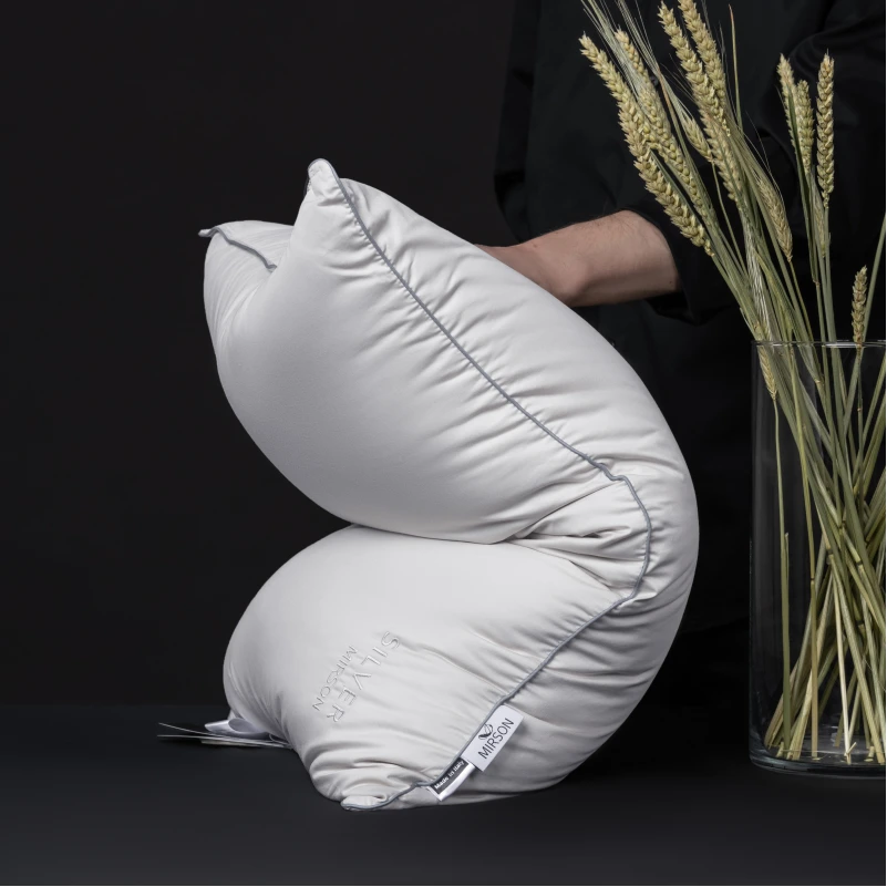 Подушка шерстяная Silver Cloud №1022 шерсть сатин (средняя) - 7