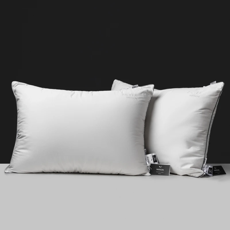 Подушка пуховая Silver Cloud №207 90% пух Premium / 10% перо сатин (средняя) - 15