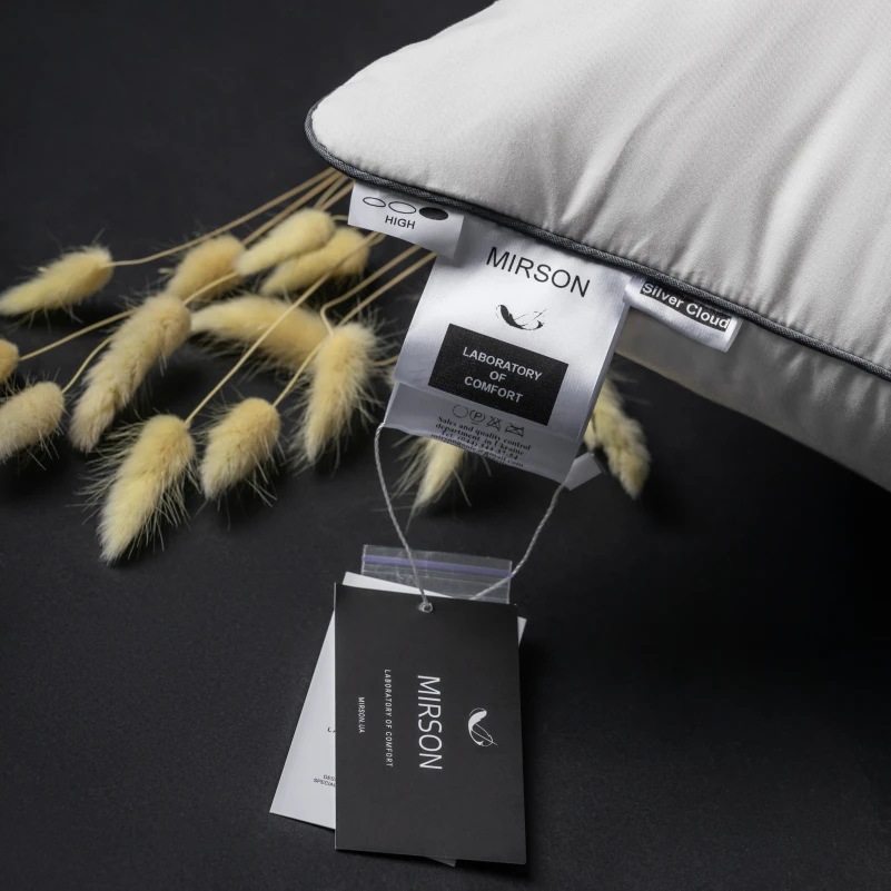 Подушка пуховая Silver Cloud №207 90% пух Premium / 10% перо сатин (средняя) - 9