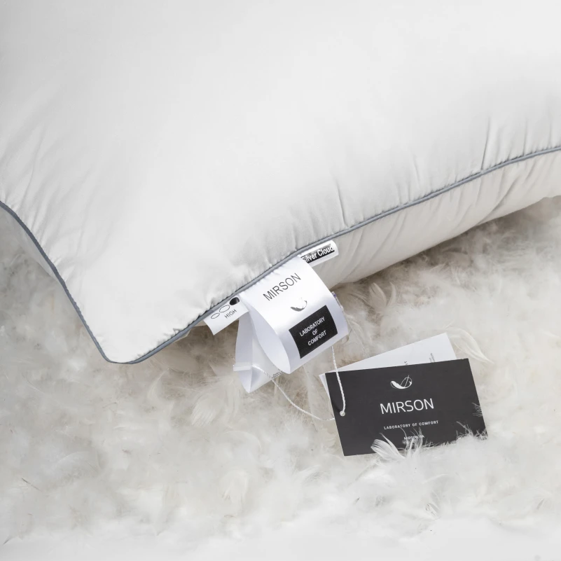 Подушка пуховая Silver Cloud №207 90% пух Premium / 10% перо сатин (средняя) - 12