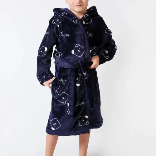 Халат дитячий "Soft Hood" dark blue