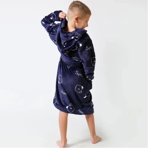 Халат дитячий "Soft Hood" dark blue - 2