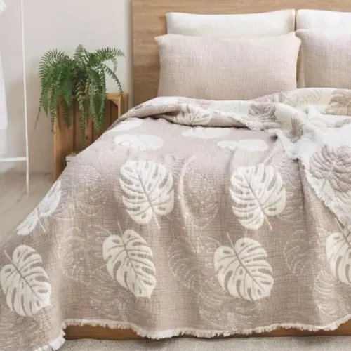 Набор покрывало + наволочки 2 шт "Soft Muslin Set beige"