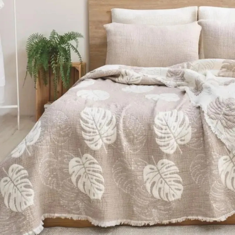 Набор покрывало + наволочки 2 шт "Soft Muslin Set beige"