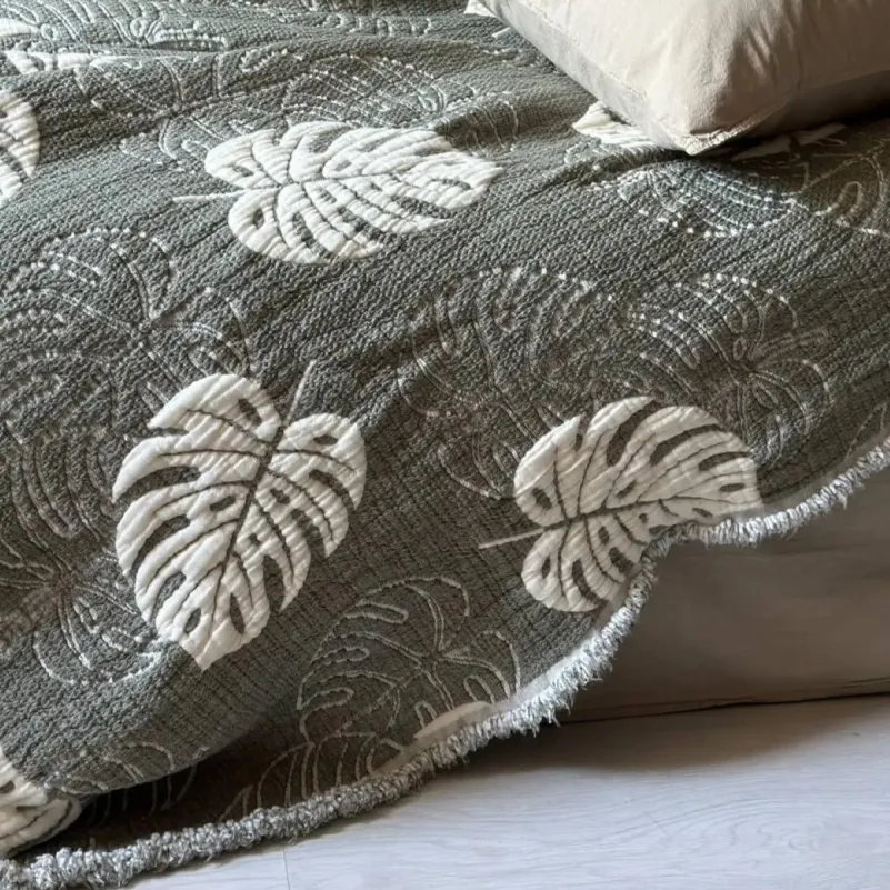 Набор покрывало + наволочки 2 шт "Soft Muslin Set sage green" - 1