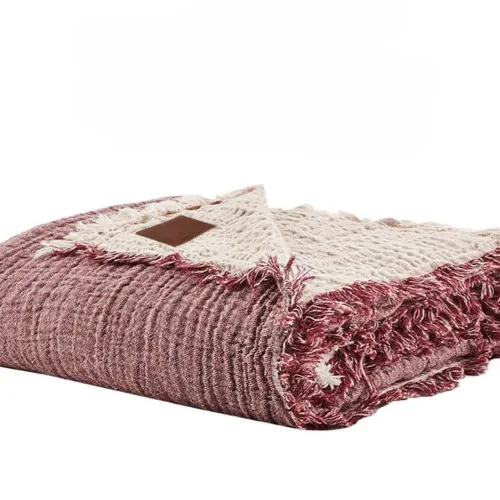 Покрывало Т "Soft Muslin bordo/beige"