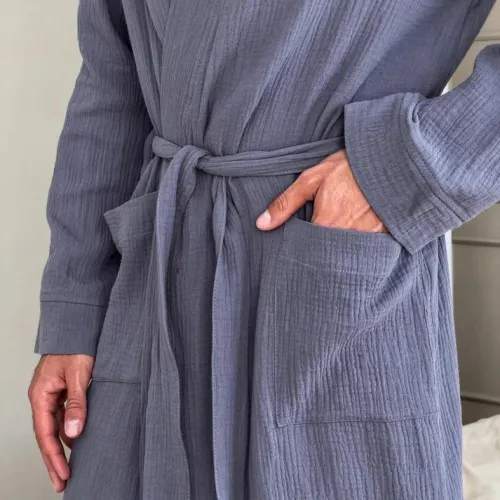 Халат чоловічий С "Soft Muslin" dark gray - 3