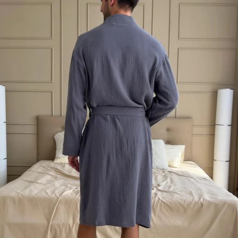 Халат мужской С "Soft Muslin" dark gray - 1