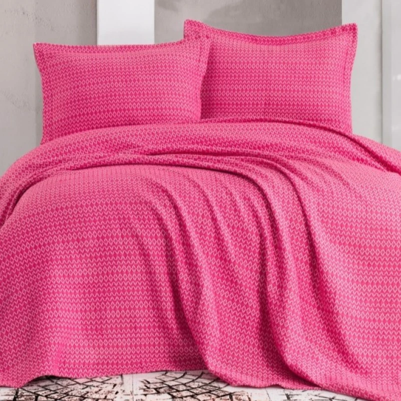 Набор покрывало + наволочки 2 шт С "Soft Pique fuchsia"