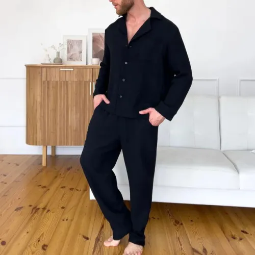 Піжама чоловіча Муслін С "Soft muslin" black