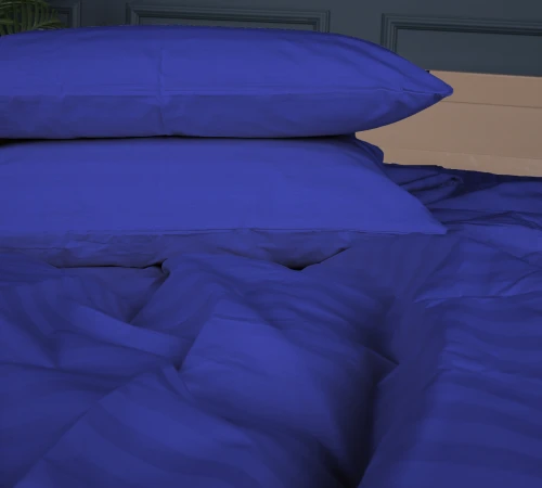 Простирадло Ranforce Elite 17-0609 Stripe Blue на резинці висота 25 см (дитячі 10 см) - 2