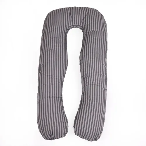 Подушка для беременных и отдыха U-образная №5030 Color Line 17-0601 Stripe Gray EcoSilk бязь