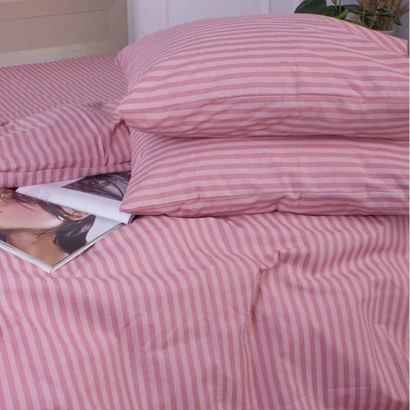 Простынь Ranforce Elite 17-0607 Stripe Pink на резинке высота 25 см (детские 10 см) - 2