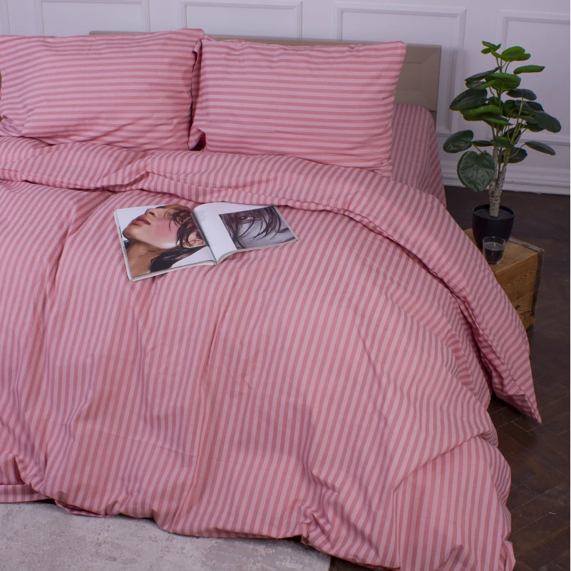 Простынь Ranforce Elite 17-0607 Stripe Pink на резинке высота 25 см (детские 10 см) - 5