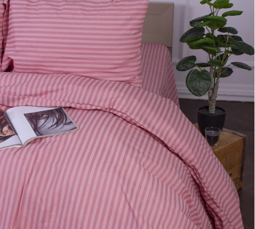 Простирадло Ranforce Elite 17-0607 Stripe Pink на резинці висота 25 см (дитячі 10 см) - 2