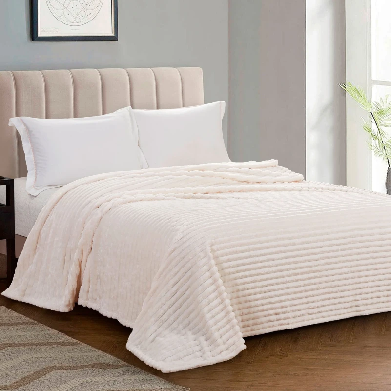 Плед М "Striped Blanket ivory"