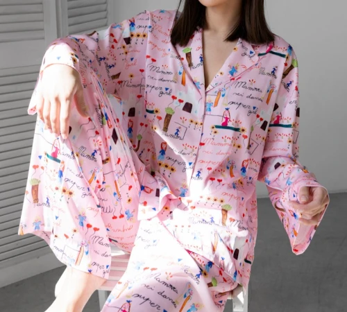 Пижама женская шелк "Supergirl" - 2