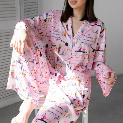 Піжама жіноча шовк "Supergirl" - 2