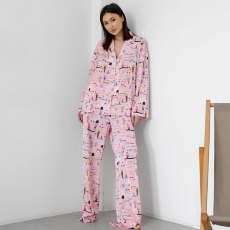 Пижама женская шелк "Supergirl" - 2