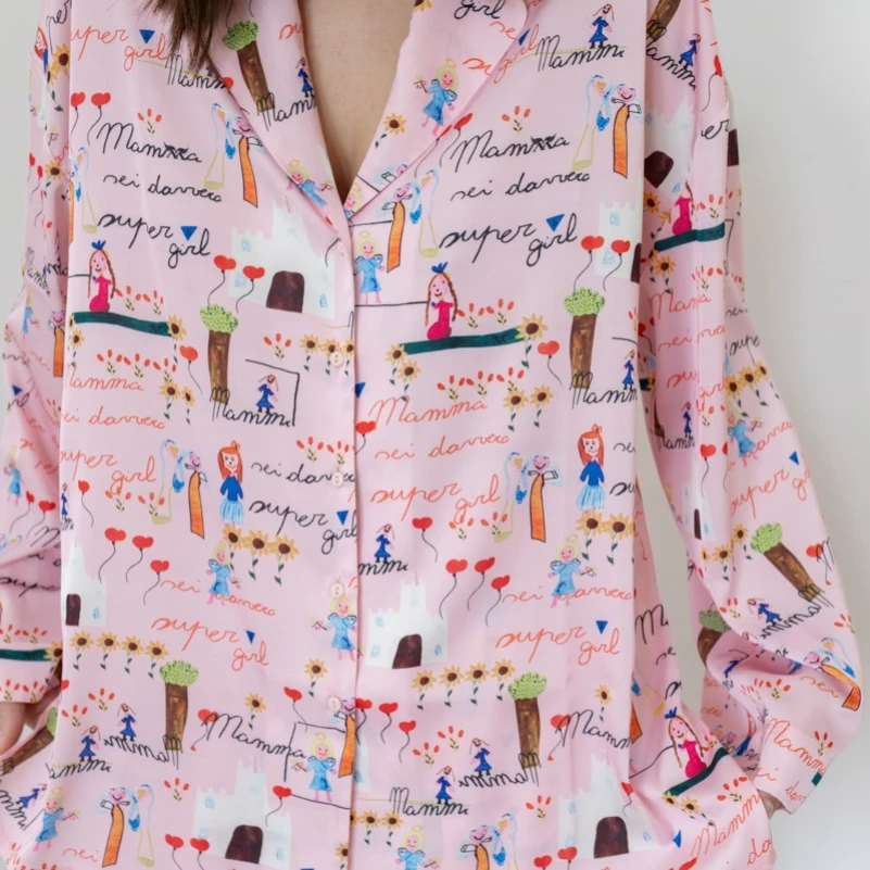 Пижама женская шелк "Supergirl" - 3