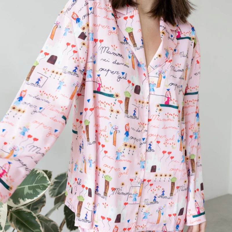 Пижама женская шелк "Supergirl" - 4