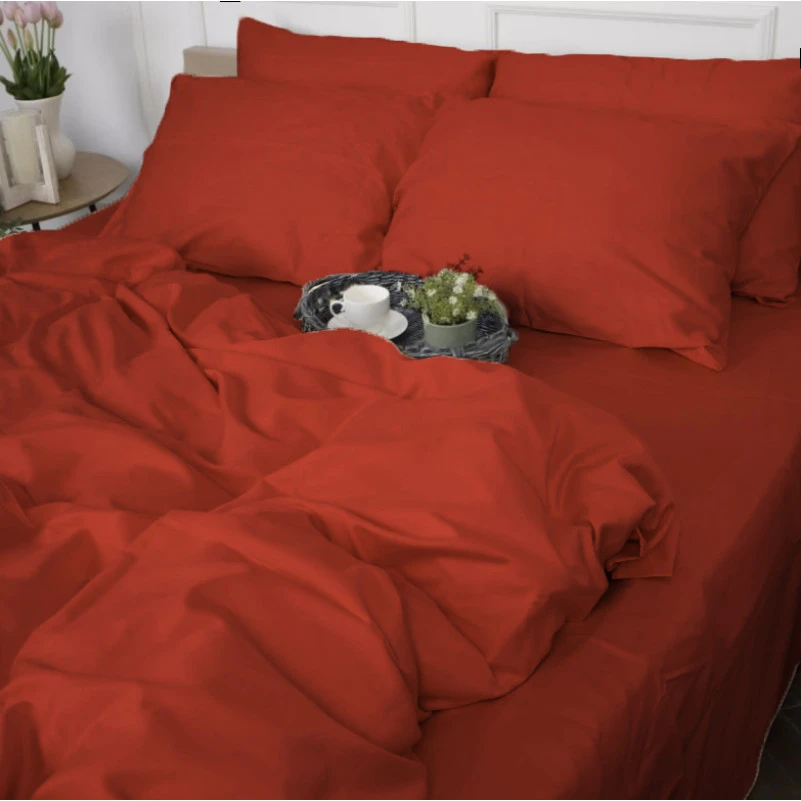 Комплект постельного белья Satin Premium 0081 Terracotta - 1