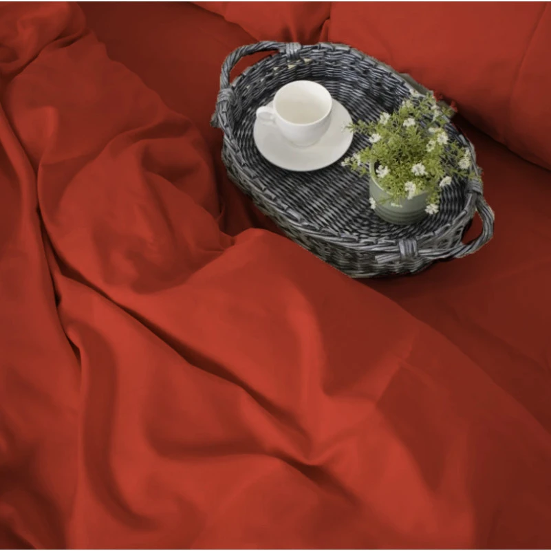 Комплект постельного белья Satin Premium 0081 Terracotta - 2