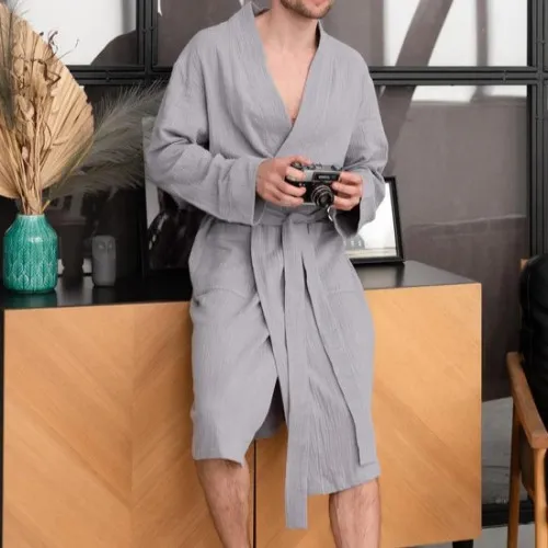 Халат чоловічий С "Textured Muslin" gray